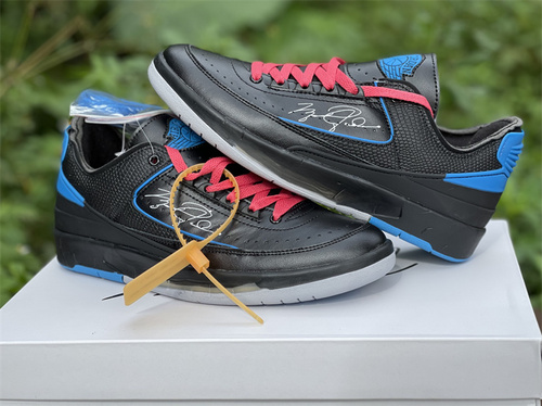 Super version_ OFF-White X Air Jordan 2 Low Black Blue Color Sales Number_ DJ4375-004_ full code shipment 40--46-b962f612